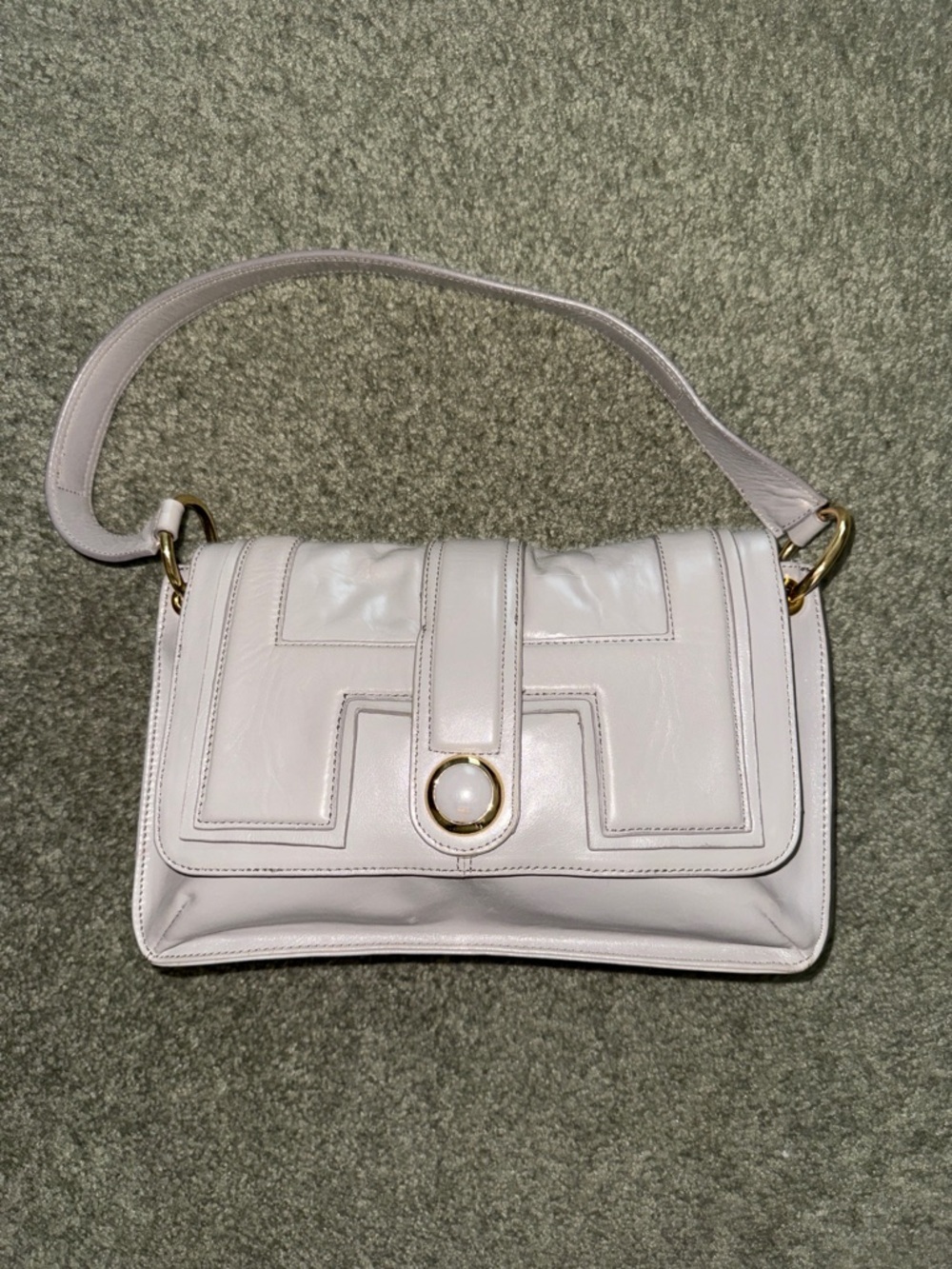 Kate Landry Gray Faux Leather Small Shoulder Bag